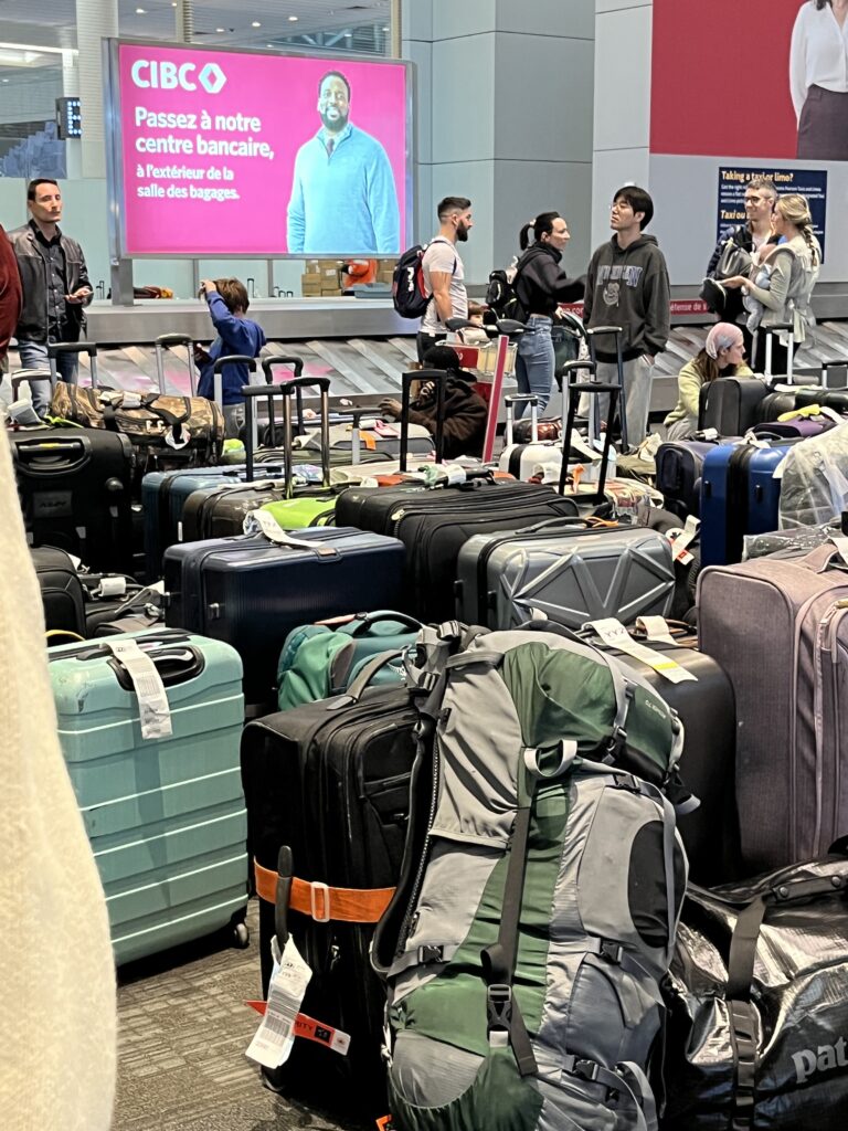 Hundreds of luggage in the Airport